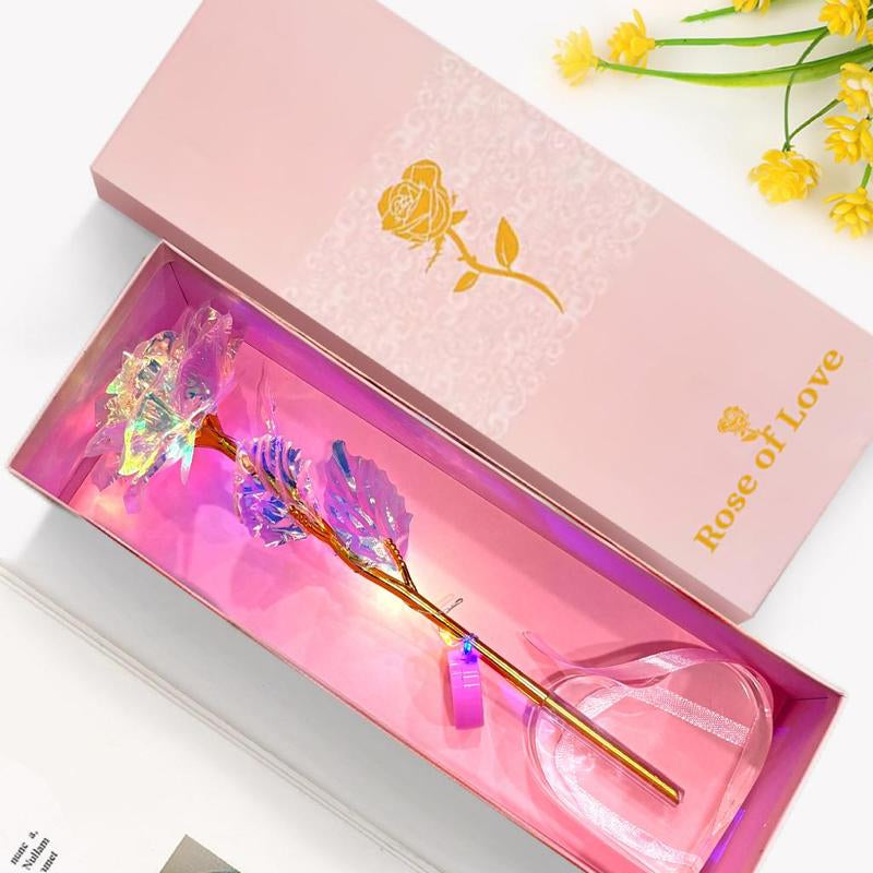 Valentine'S Day Rose Gifts for Her, Birthday Gifts for Women, Galaxy Rose Glass Forever Flowers with Heart-Shaped Base, Eternal Crystal Roses, Valentine Gifts for Grandma Wife Sister Girlfriend